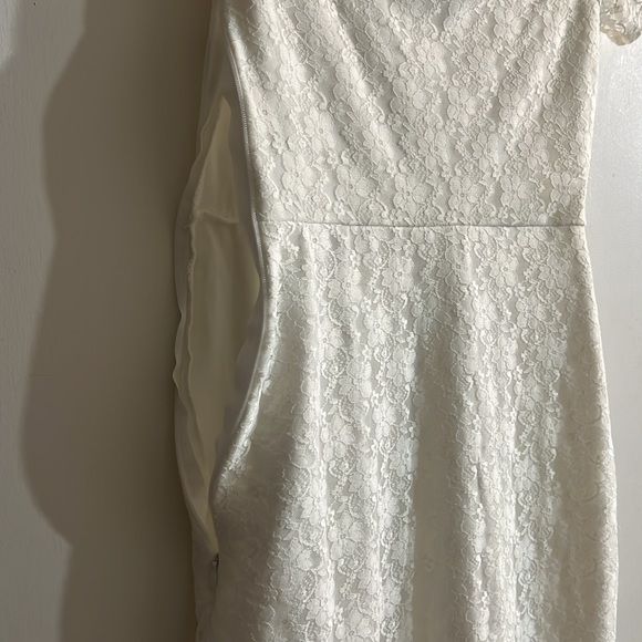 Ivory Lace off the shoulder midi dress - Picture 7 of 10